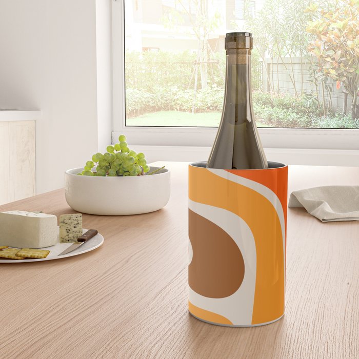 Copacetic Retro Abstract Pattern in 70s Brown Orange Beige Wine Chiller Gallery Image 4