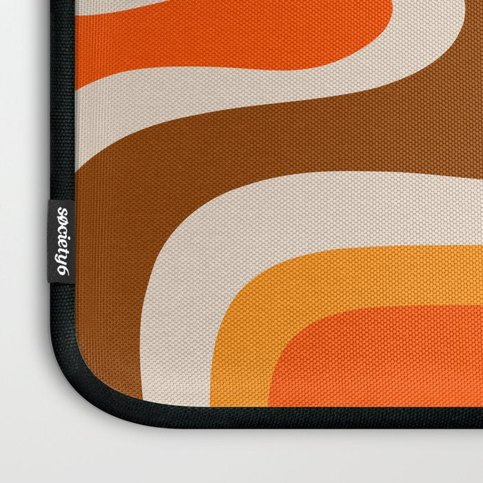 Copacetic Retro Abstract Pattern in 70s Brown Orange Beige Laptop Sleeve Gallery Image 3