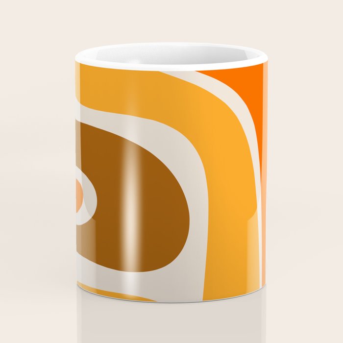 Copacetic Retro Abstract Pattern in 70s Brown Orange Beige Coffee Mug Gallery Image 4