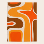 Copacetic Retro Abstract Pattern in 70s Brown Orange Beige Poster Gallery Image 4