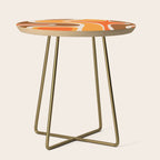 Copacetic Retro Abstract Pattern in 70s Brown Orange Beige Side Table Gallery Image 1