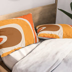 Copacetic Retro Abstract Pattern in 70s Brown Orange Beige Pillow Sham Gallery Image 2