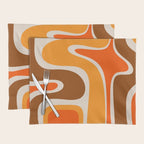 Copacetic Retro Abstract Pattern in 70s Brown Orange Beige Placemat Gallery Image 1