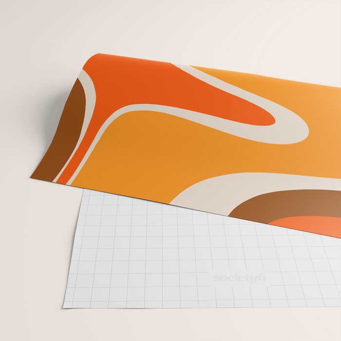 Copacetic Retro Abstract Pattern in 70s Brown Orange Beige Wrapping Paper Gallery Image 2