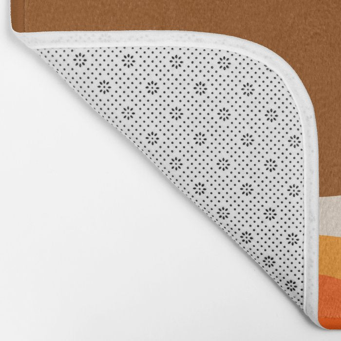 Copacetic Retro Abstract Pattern in 70s Brown Orange Beige Bath Mat Gallery Image 2