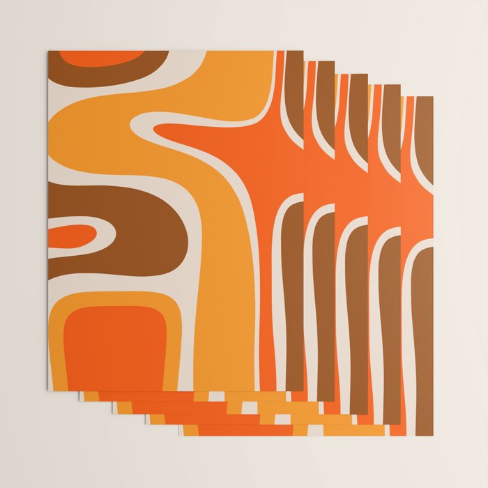 Copacetic Retro Abstract Pattern in 70s Brown Orange Beige Wrapping Paper Gallery Image 3