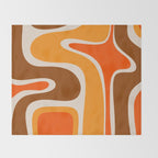 Copacetic Retro Abstract Pattern in 70s Brown Orange Beige Throw Blanket Gallery Image 2