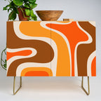 Copacetic Retro Abstract Pattern in 70s Brown Orange Beige Credenza Gallery Image 1
