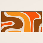 Copacetic Retro Abstract Pattern in 70s Brown Orange Beige Desk Mat Gallery Image 3