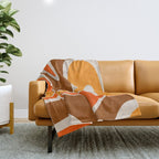 Copacetic Retro Abstract Pattern in 70s Brown Orange Beige Throw Blanket Gallery Image 1