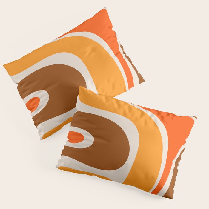 Copacetic Retro Abstract Pattern in 70s Brown Orange Beige Pillow Sham Gallery Image 3