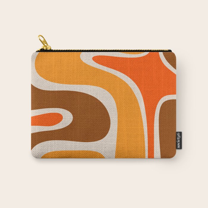 Copacetic Retro Abstract Pattern in 70s Brown Orange Beige Carry All Pouch Gallery Image 1
