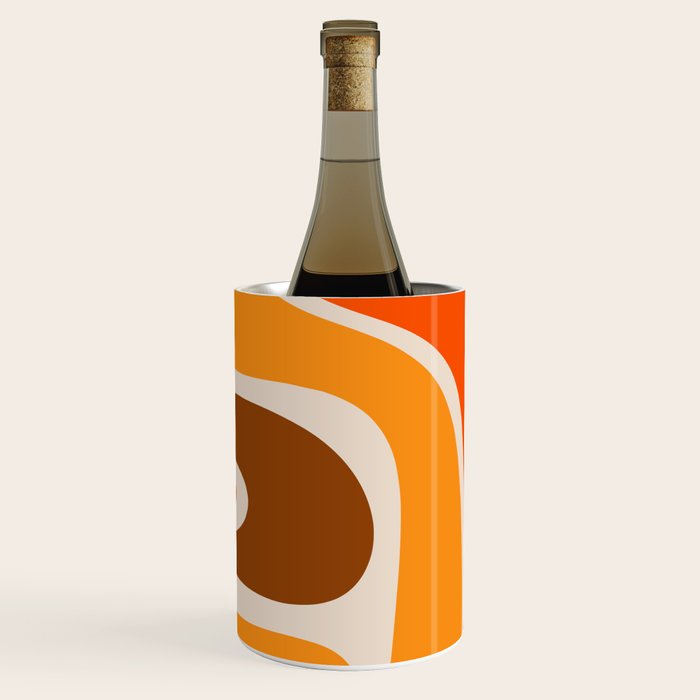 Copacetic Retro Abstract Pattern in 70s Brown Orange Beige Wine Chiller Gallery Image 1