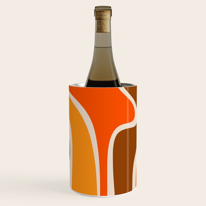 Copacetic Retro Abstract Pattern in 70s Brown Orange Beige Wine Chiller Gallery Image 3