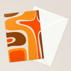 Copacetic Retro Abstract Pattern in 70s Brown Orange Beige Stationery Card Gallery Image 2