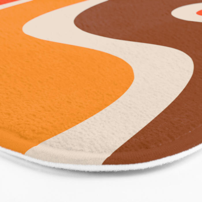 Copacetic Retro Abstract Pattern in 70s Brown Orange Beige Bath Mat Gallery Image 3