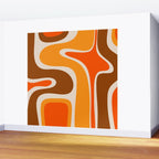 Copacetic Retro Abstract Pattern in 70s Brown Orange Beige Wall Mural Gallery Image 2