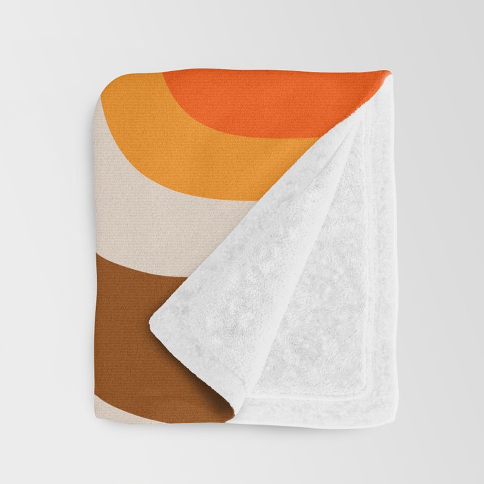 Copacetic Retro Abstract Pattern in 70s Brown Orange Beige Throw Blanket Gallery Image 3
