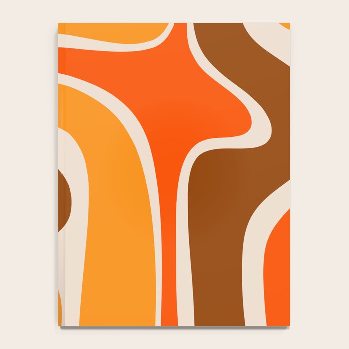 Copacetic Retro Abstract Pattern in 70s Brown Orange Beige Notebook Gallery Image 4