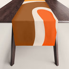 Copacetic Retro Abstract Pattern in 70s Brown Orange Beige Table Runner Gallery Image 1
