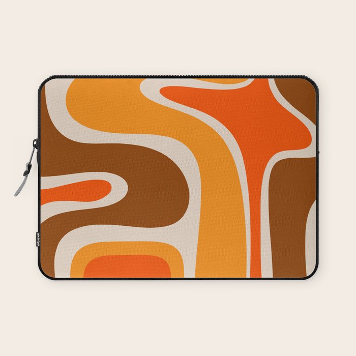 Copacetic Retro Abstract Pattern in 70s Brown Orange Beige Laptop Sleeve Gallery Image 1