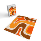 Copacetic Retro Abstract Pattern in 70s Brown Orange Beige Jigsaw Puzzle Gallery Image 2