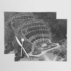 Hollywood Bowl aerial vintage, Los Angeles, California black and white photograph / photography Placemat Gallery Image 1
