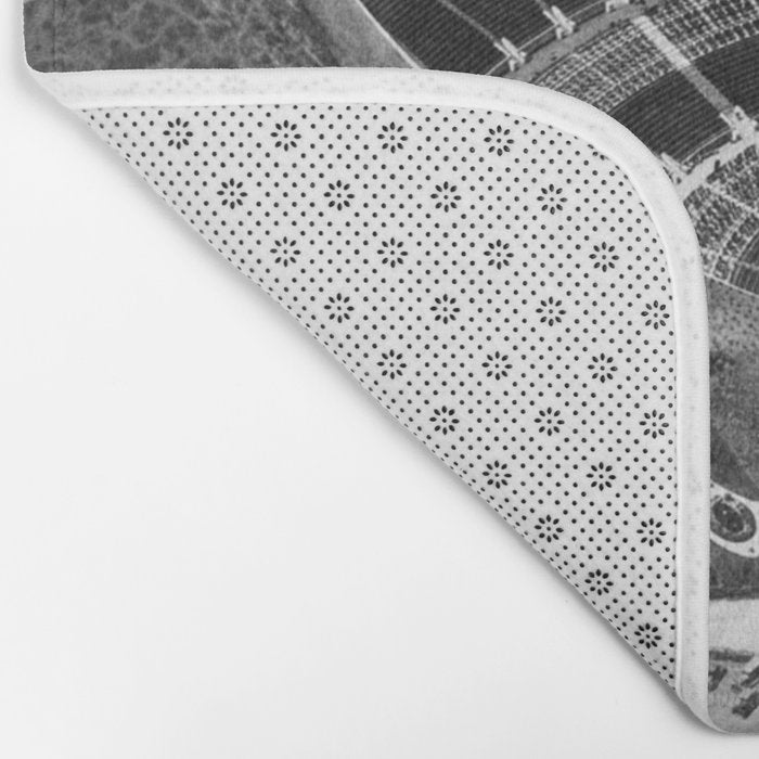 Hollywood Bowl aerial vintage, Los Angeles, California black and white photograph / photography Bath Mat Gallery Image 2