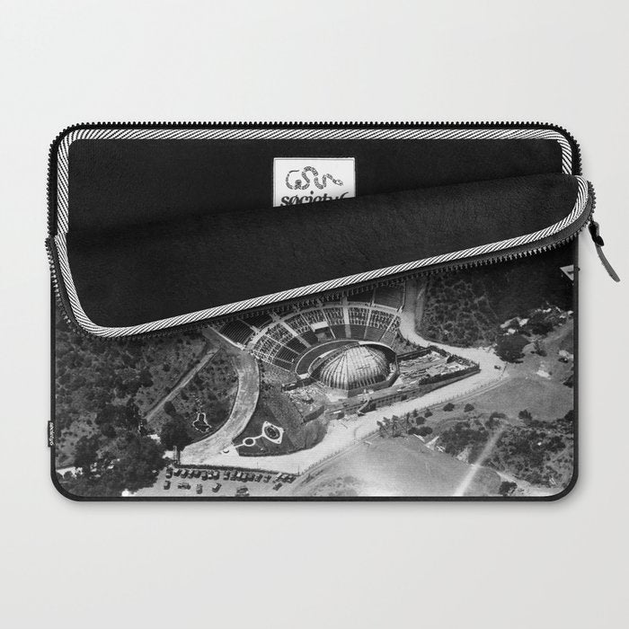 Hollywood Bowl aerial vintage, Los Angeles, California black and white photograph / photography Laptop Sleeve Gallery Image 2