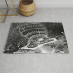 Hollywood Bowl aerial vintage, Los Angeles, California black and white photograph / photography Rug Gallery Image 1
