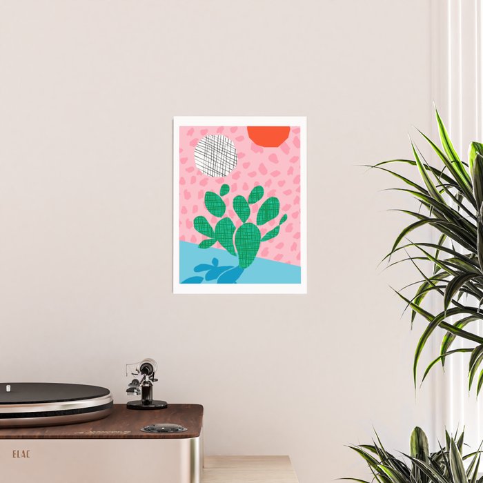 Lampin' - memphis throwback style retro neon cactus desert palm springs california southwest hipster Poster Gallery Image 2