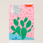 Lampin' - memphis throwback style retro neon cactus desert palm springs california southwest hipster Stationery Card Gallery Image 2