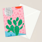 Lampin' - memphis throwback style retro neon cactus desert palm springs california southwest hipster Stationery Card Gallery Image 2