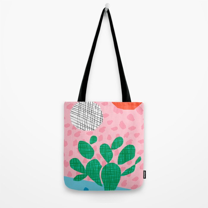 Lampin' - memphis throwback style retro neon cactus desert palm springs california southwest hipster Tote Bag Gallery Image 2