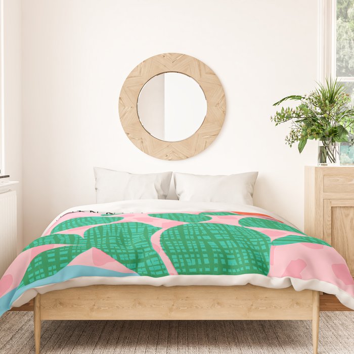 Lampin' - memphis throwback style retro neon cactus desert palm springs california southwest hipster Duvet Cover Gallery Image 3