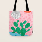 Lampin' - memphis throwback style retro neon cactus desert palm springs california southwest hipster Tote Bag Gallery Image 1