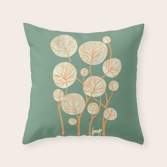 Deep in the jungle, the tiger roams Throw Pillow Gallery Image 1