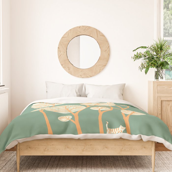 Deep in the jungle, the tiger roams Duvet Cover Gallery Image 3