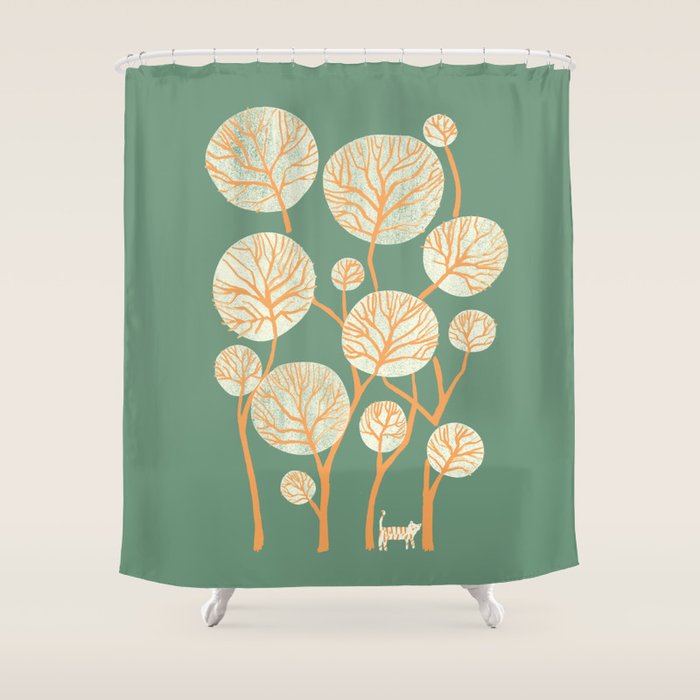 Deep in the jungle, the tiger roams Shower Curtain Gallery Image 1