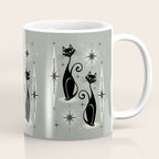 Mid Century Meow Retro Atomic Cats - Gray Coffee Mug Gallery Image 1