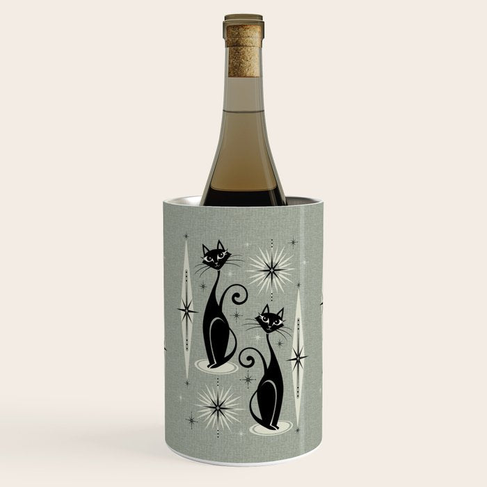 Mid Century Meow Retro Atomic Cats - Gray Wine Chiller Gallery Image 1