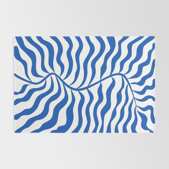 Henri Matisse Abstract Cobalt Leaf Art Rug Gallery Image 2