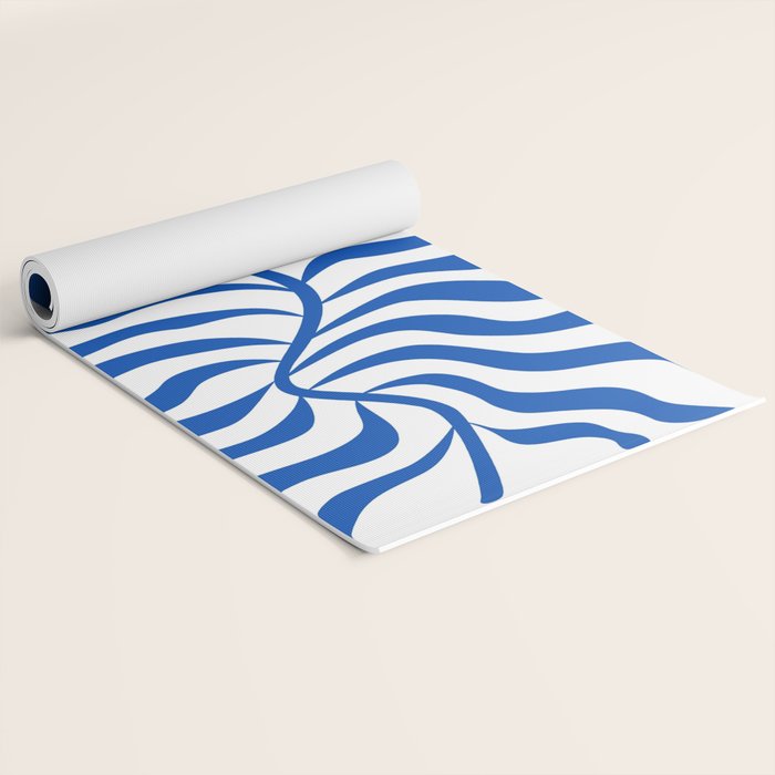 Henri Matisse Abstract Cobalt Leaf Art Yoga Mat Gallery Image 2