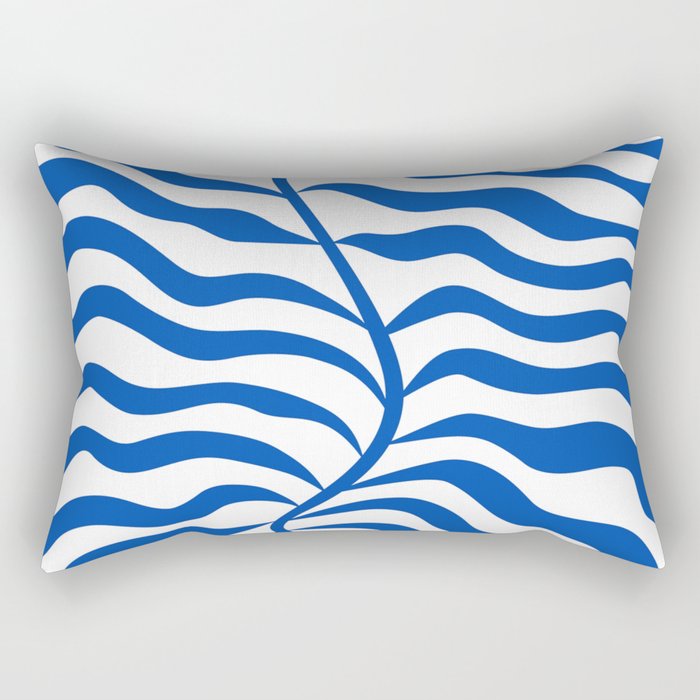 Henri Matisse Abstract Cobalt Leaf Art Rectangular Pillow Gallery Image 2