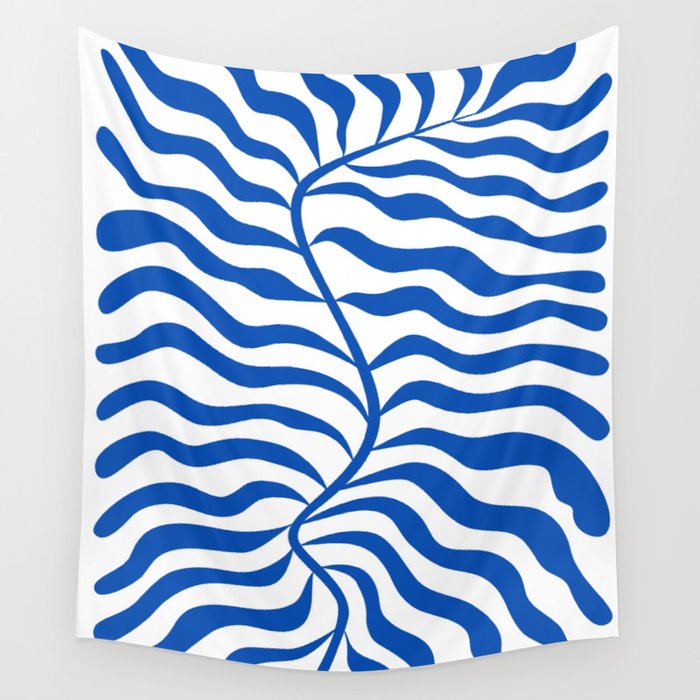Henri Matisse Abstract Cobalt Leaf Art Wall Tapestry Gallery Image 4