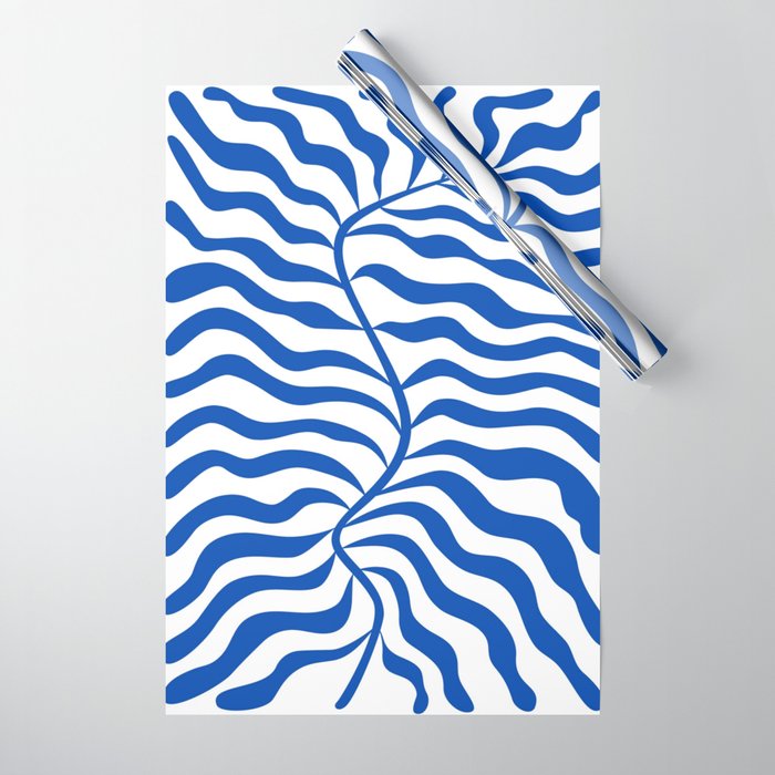 Henri Matisse Abstract Cobalt Leaf Art Wrapping Paper Gallery Image 1