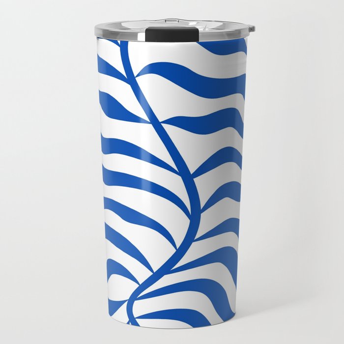 Henri Matisse Abstract Cobalt Leaf Art Travel Mug Gallery Image 1