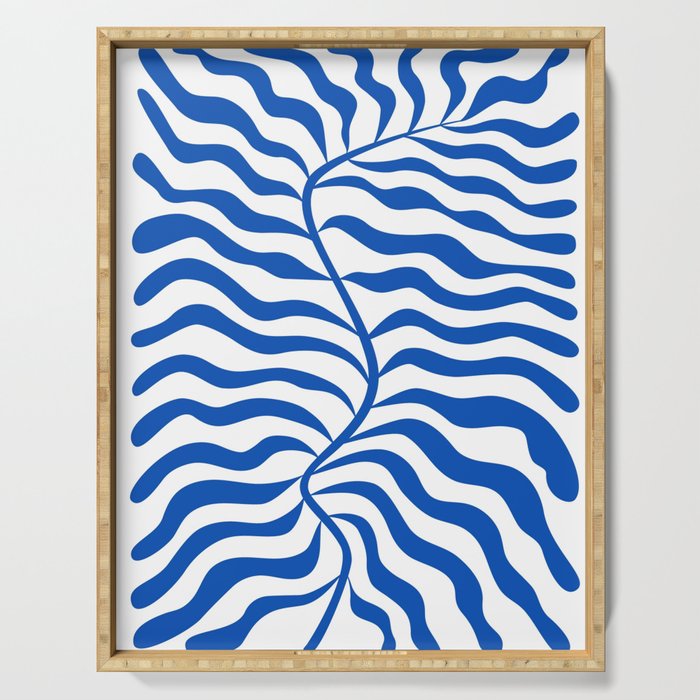 Henri Matisse Abstract Cobalt Leaf Art Serving Tray Gallery Image 1
