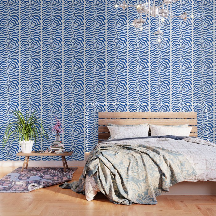 Henri Matisse Abstract Cobalt Leaf Art Wallpaper Gallery Image 3