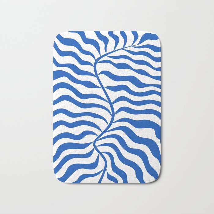 Henri Matisse Abstract Cobalt Leaf Art Bath Mat Gallery Image 1